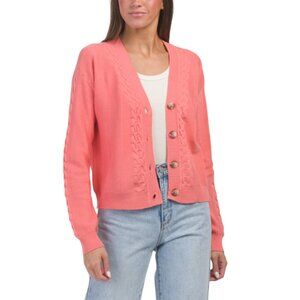 CYRUS Tea Rose Braided Textured Oversized Cardigan